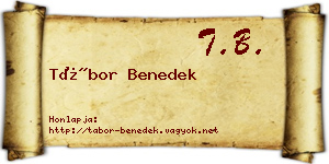 Tábor Benedek névjegykártya