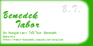 benedek tabor business card